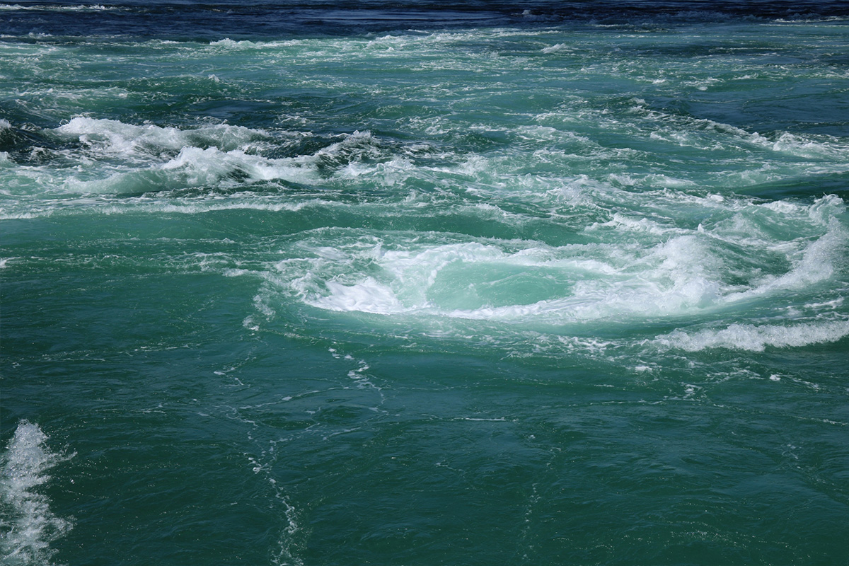 What causes the naruto whirlpool
