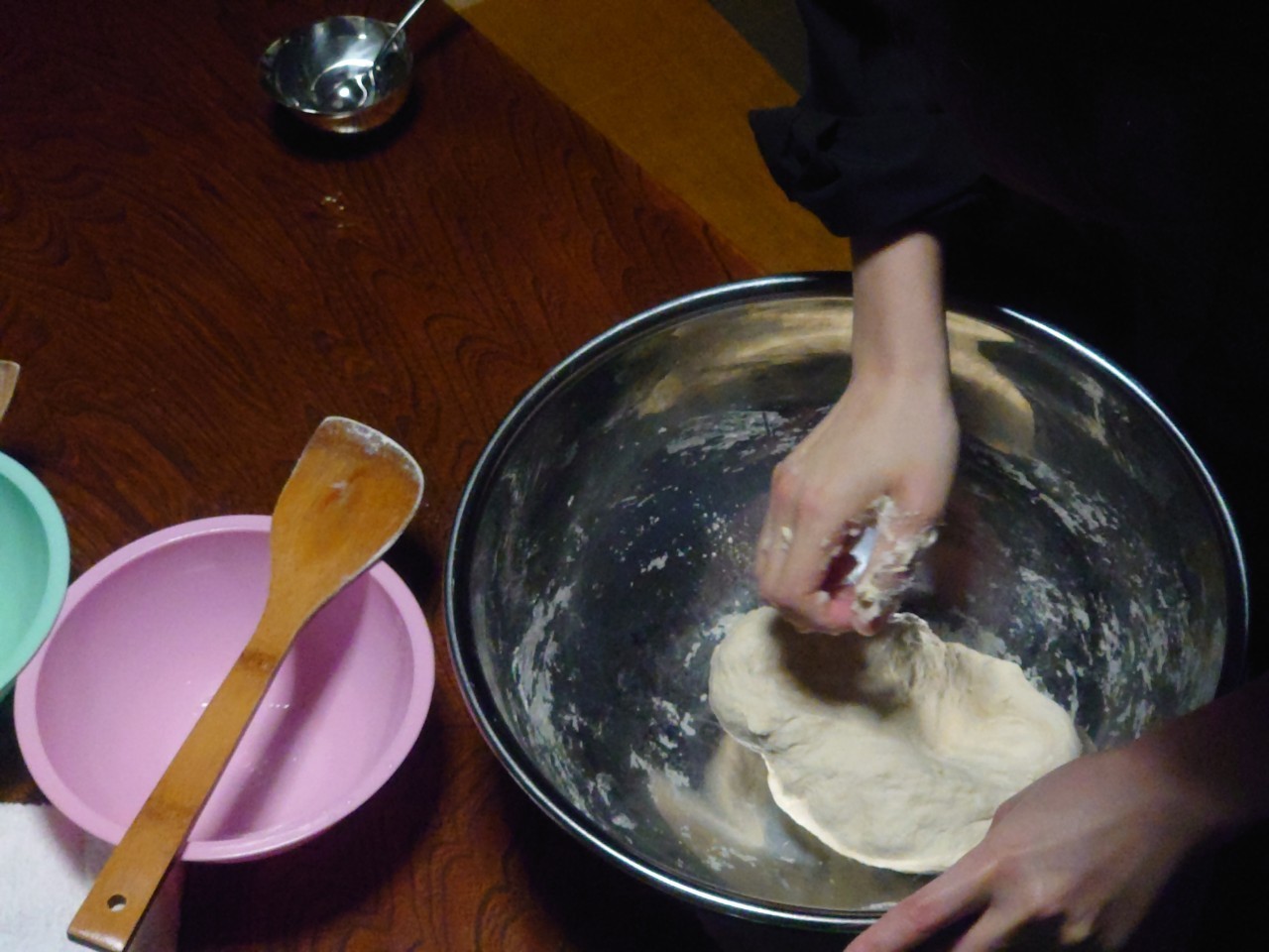 Making pizza dough from scratch was unexpectedly difficult.