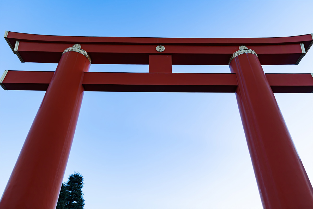 The large gate(torii) has become a symbol of this town