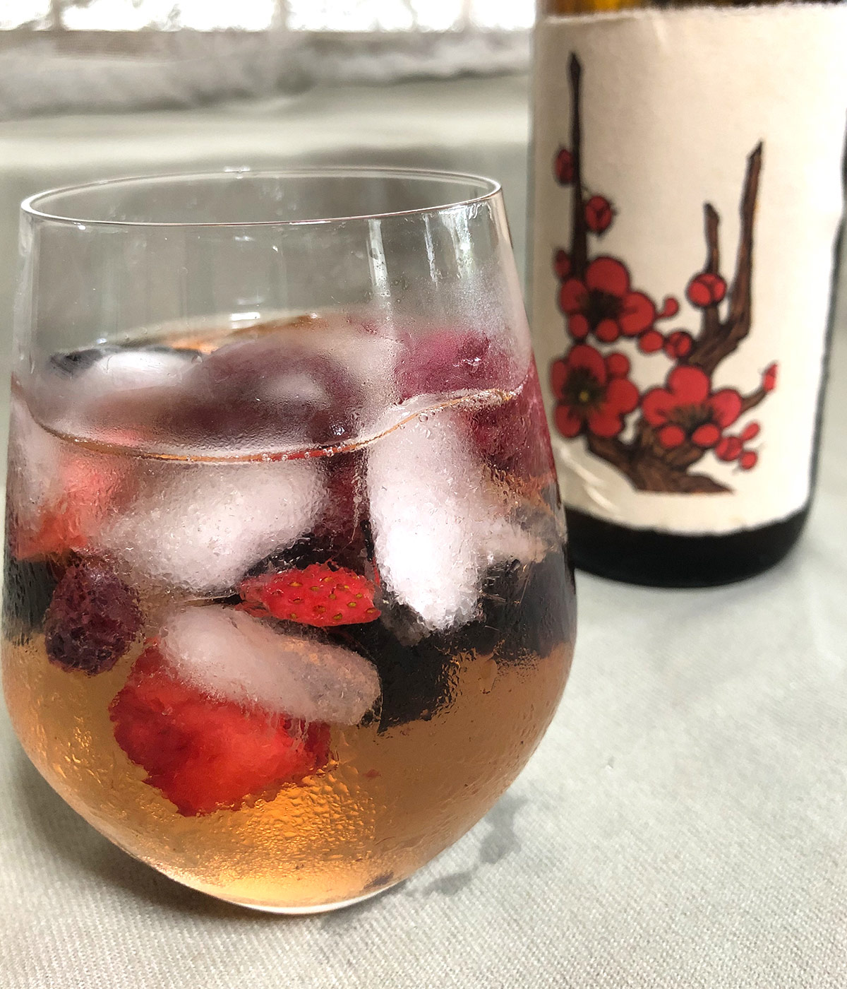 Umeshu add frozen fruit for added fruity flavor