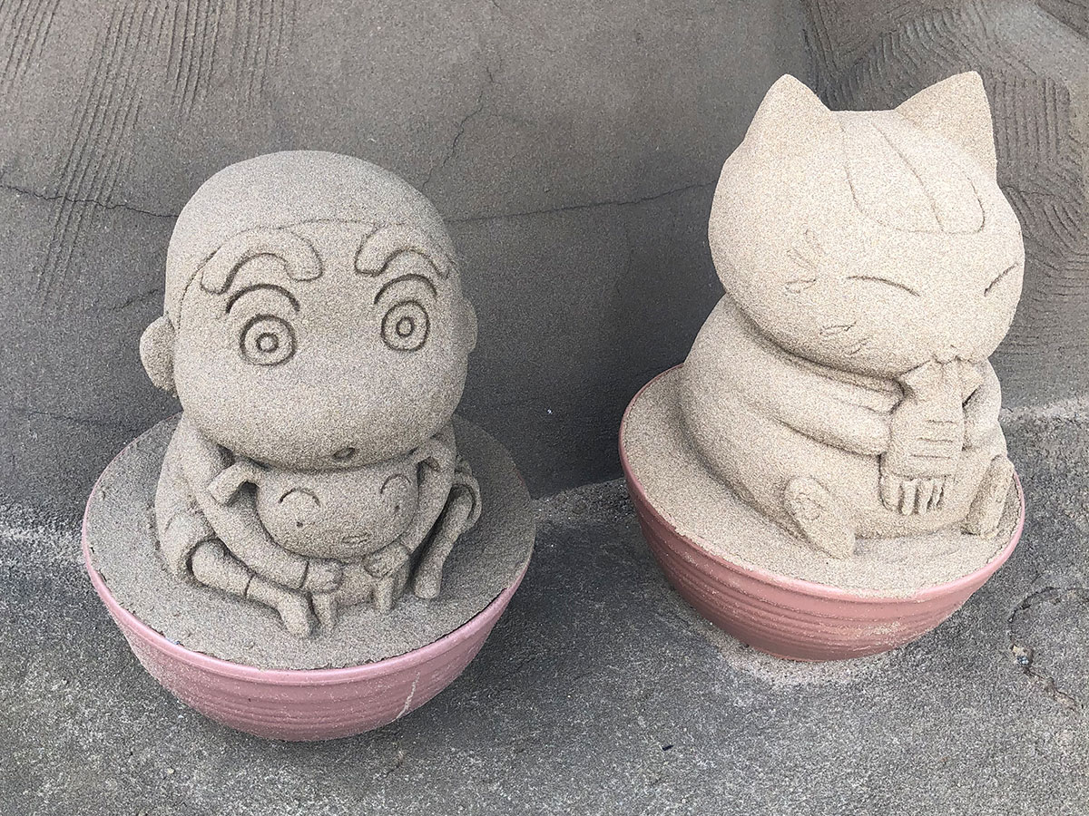 Sand sculpture of Crayon Shinchan