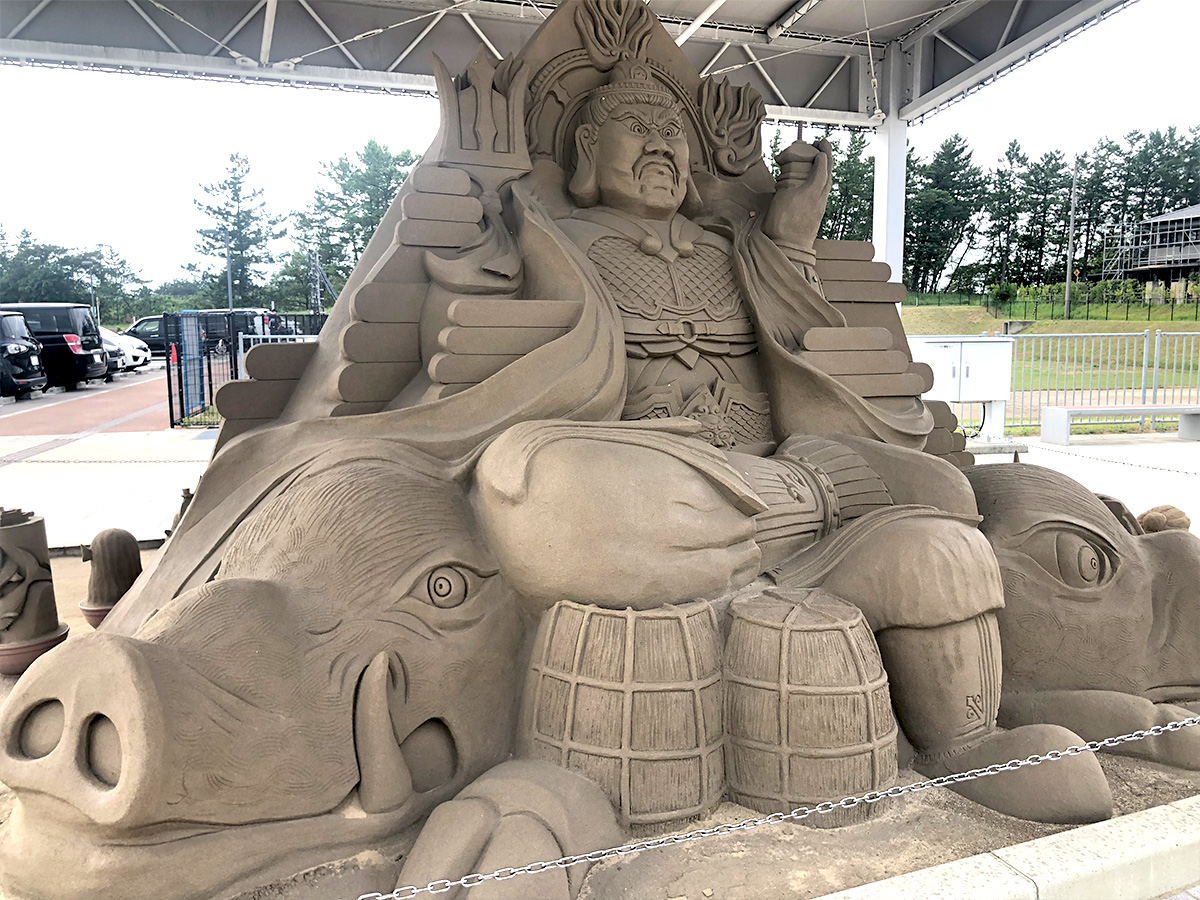 The sand sculpture was created in 2020 and is scheduled to be rebuilt in 2023.