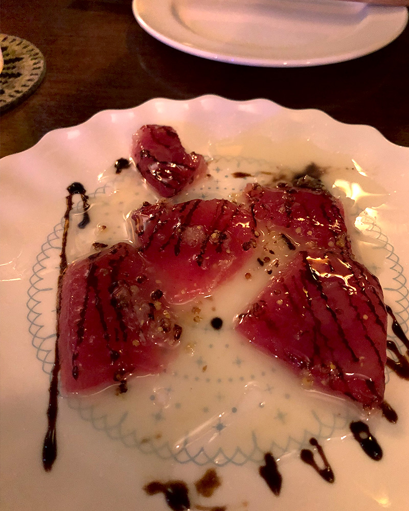 This is tuna carpaccio.