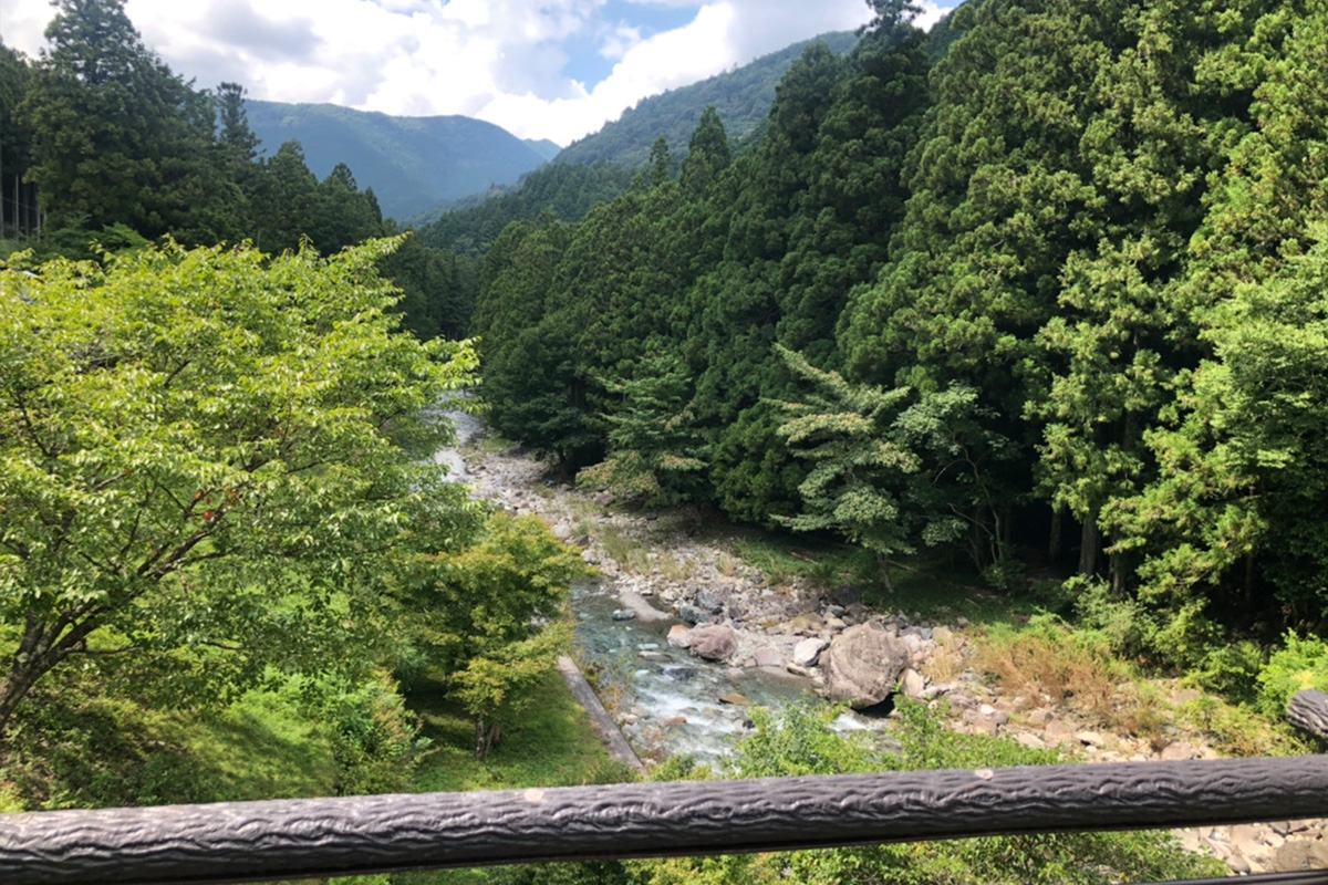 A beautiful river flows in front of us. The view was luxurious and soothing.