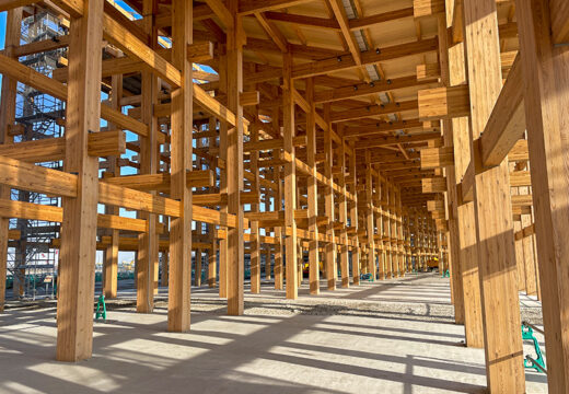 Visit grand roof ring under construction at Expo 2025 Osaka, Kansai, Japan.