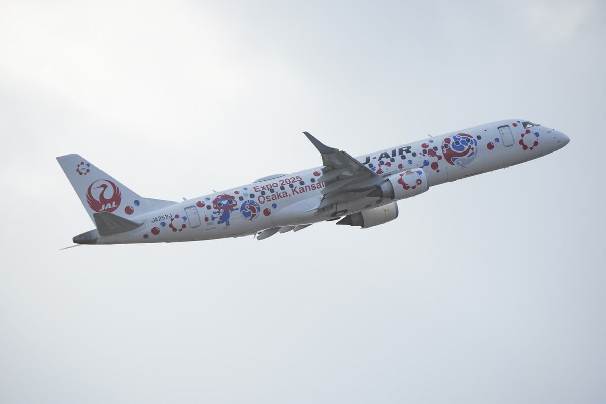 Airplane wrapped with JAL's Myaku-myaku and other aircraft