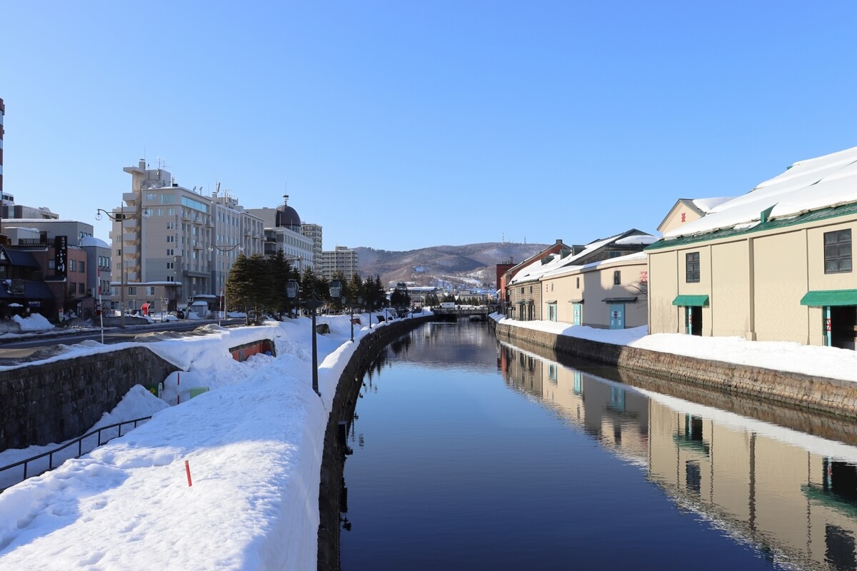 Otaru Canal in winter snow