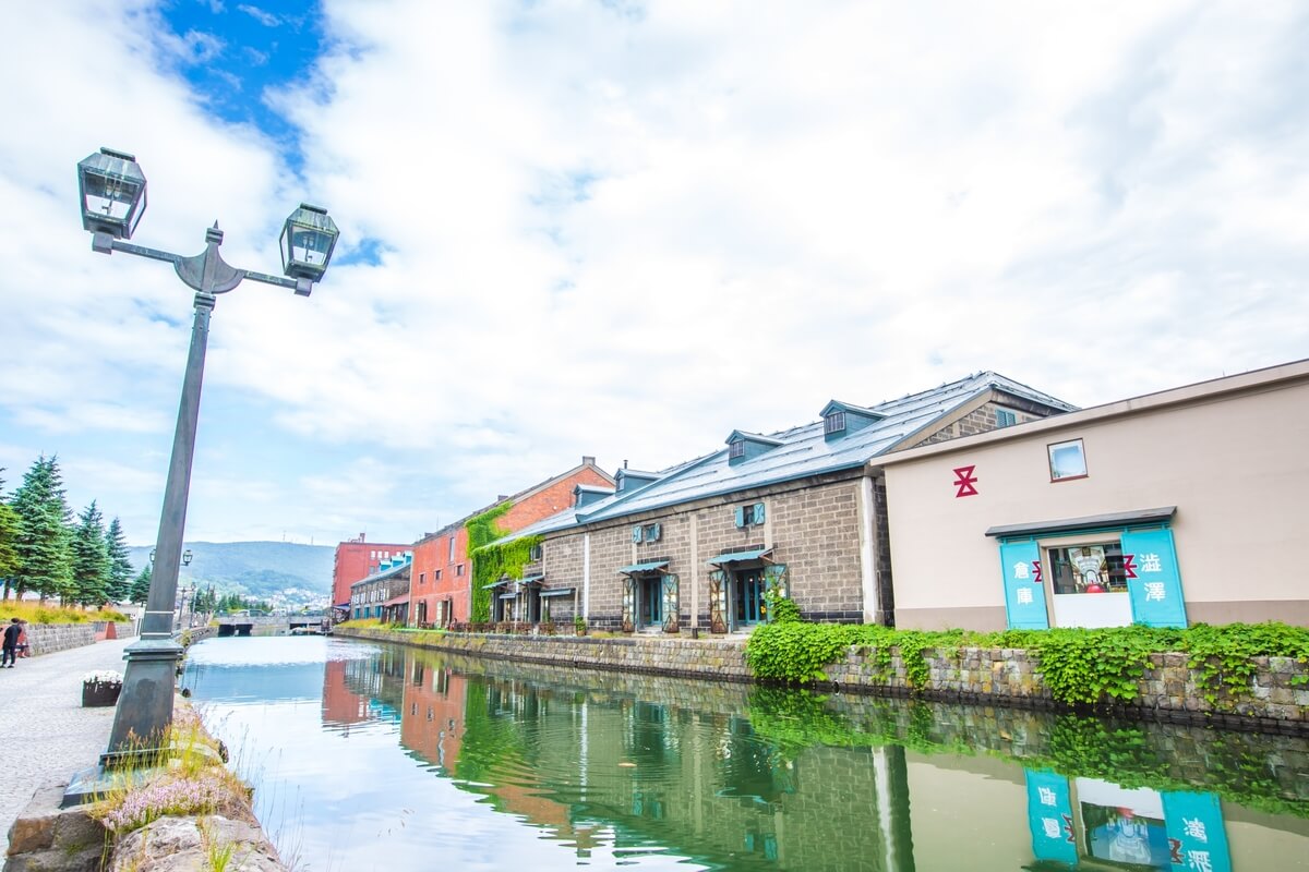 Otaru Canal lined with brick warehouses