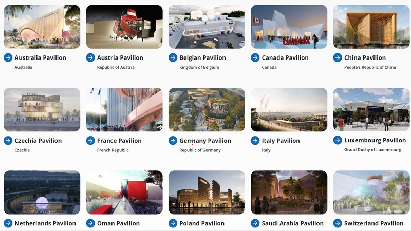 List of Official Participants' Pavilions from the EXPO 2025 Osaka, Kansai Expo official website