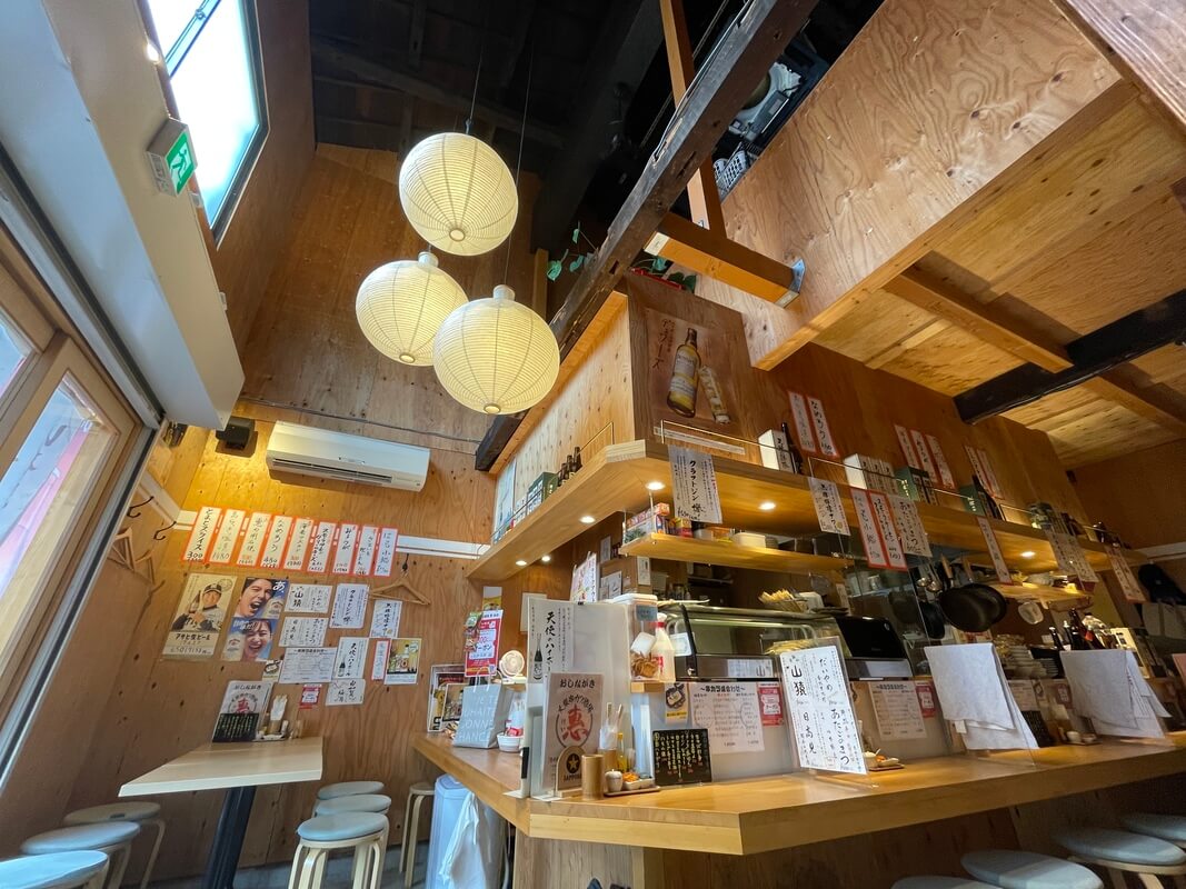 Interior view of Kei, a popular kushikatsu bar in a renovated old private house