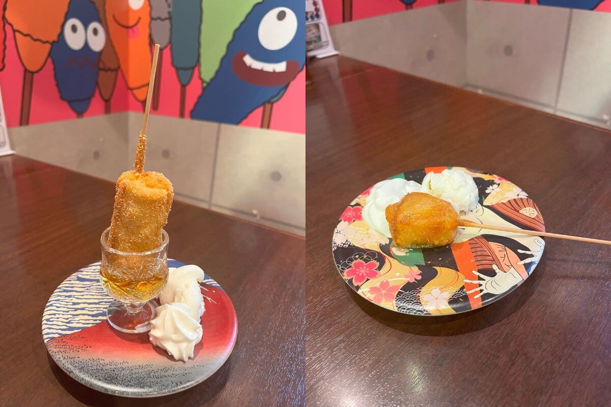 Dessert skewers can also be enjoyed at Shinsekai 94 (kushi) Dining Makoto