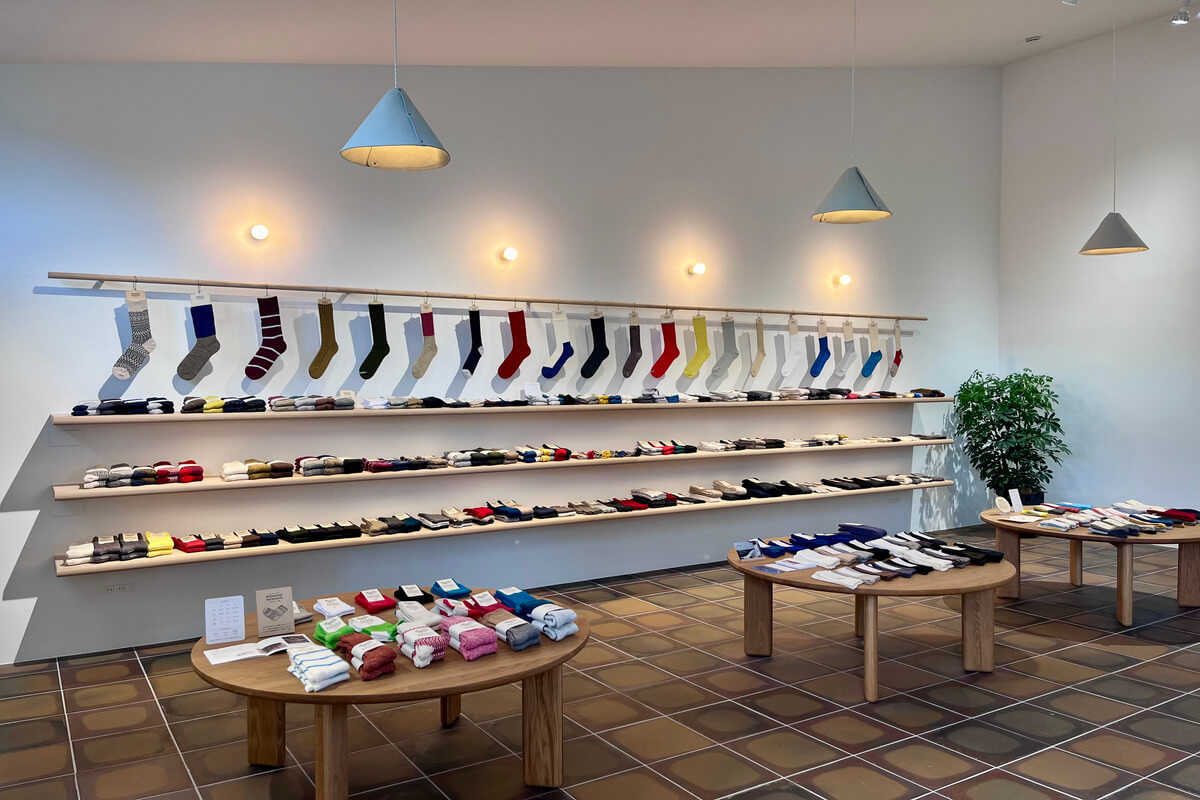 Store located on the second floor sells about 80 types of socks