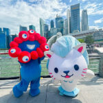 Singapore's official mascot Merli and MYAKU-MYAKU