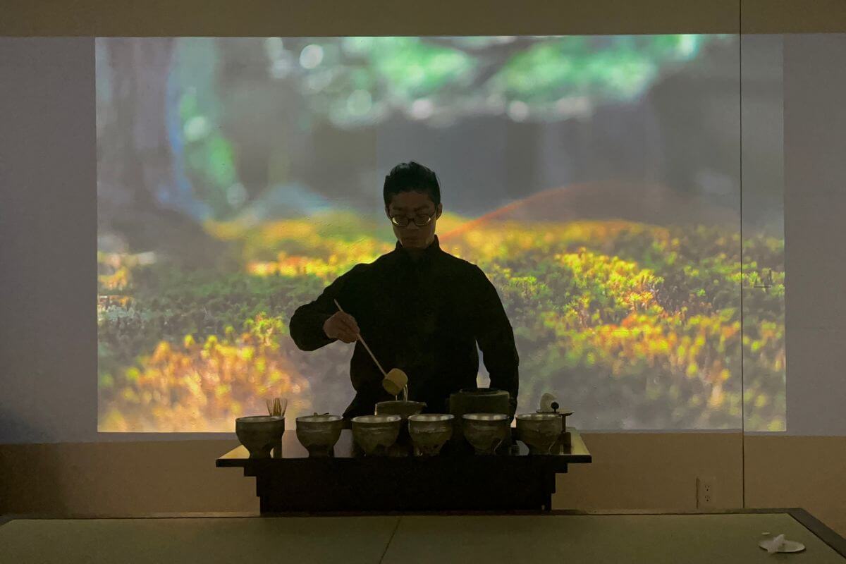 Tea ceremony at the Wabi booth