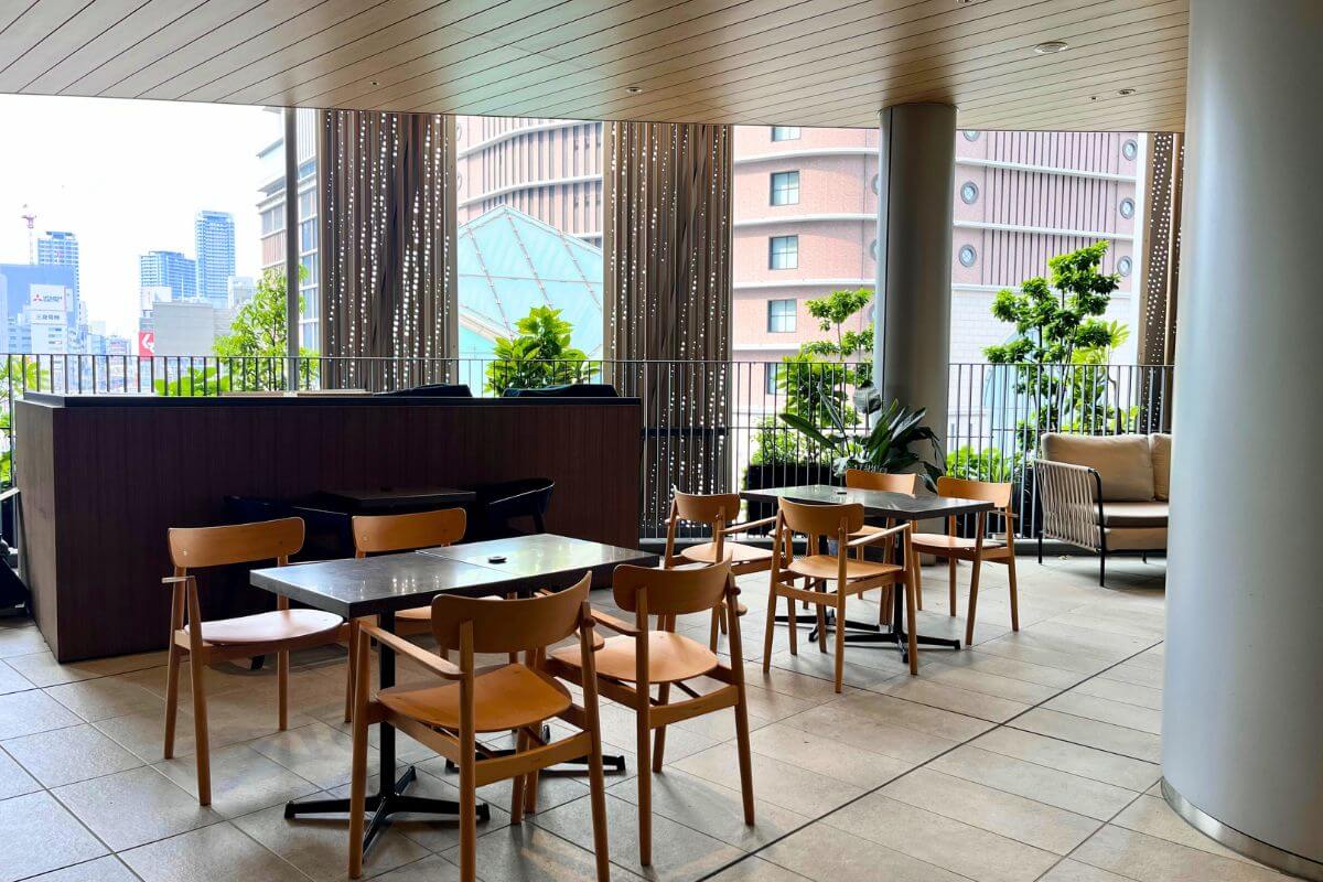 Cosme Kitchen Adaptation Terrace Seating at Hanshin Umeda Main Store
