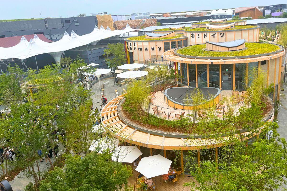 German Pavilion with a theme of recycling