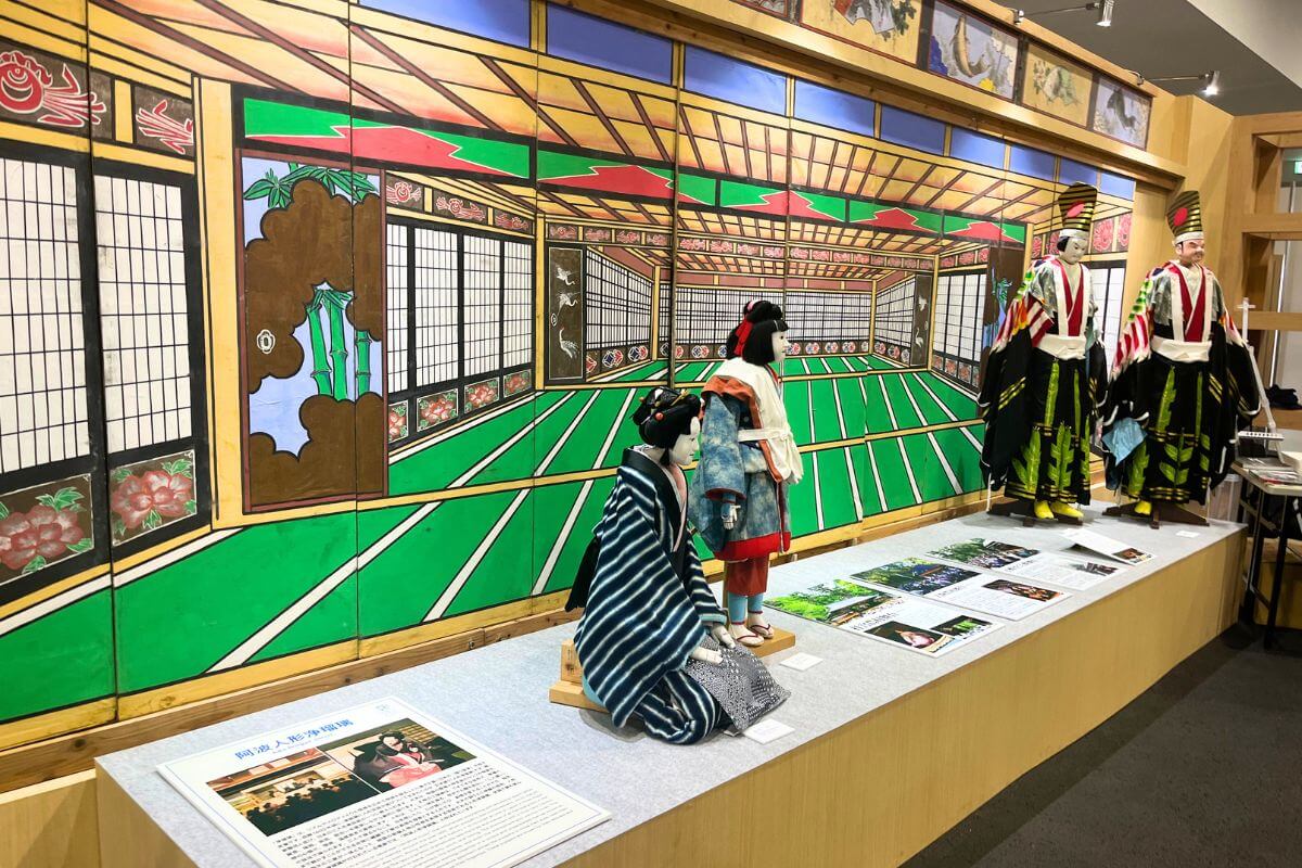 A booth for Awa Ningyo Joruri, a traditional performing art that represents Tokushima