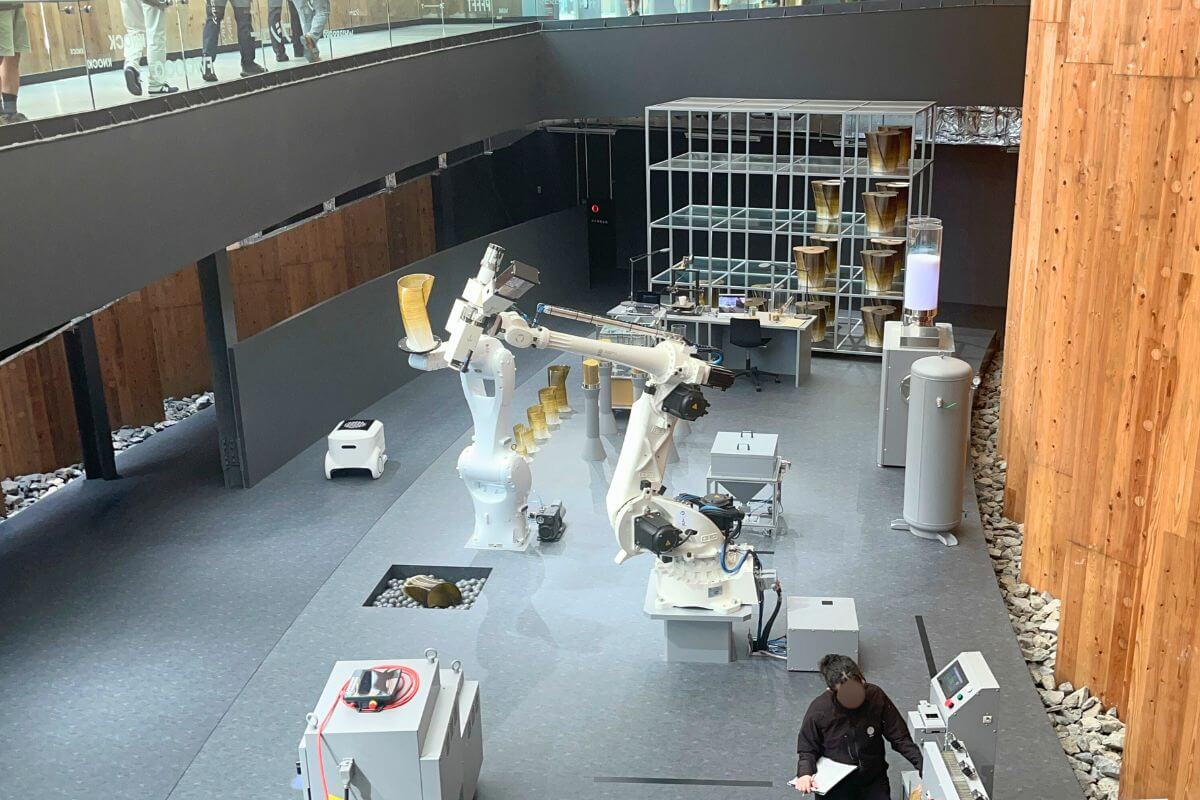 An exhibition of how stools are made