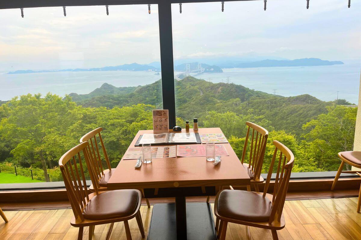 Table seats by the window with spectacular views