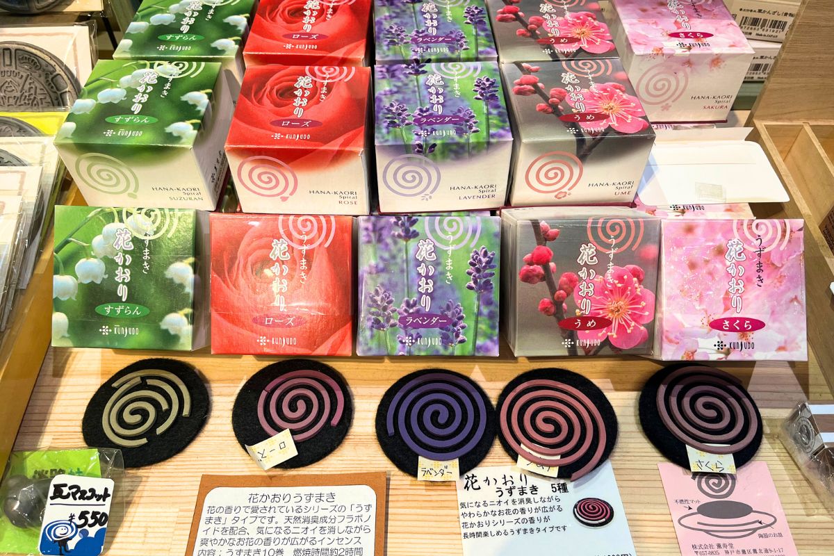 Spiral-shaped incense sticks from Awaji Island