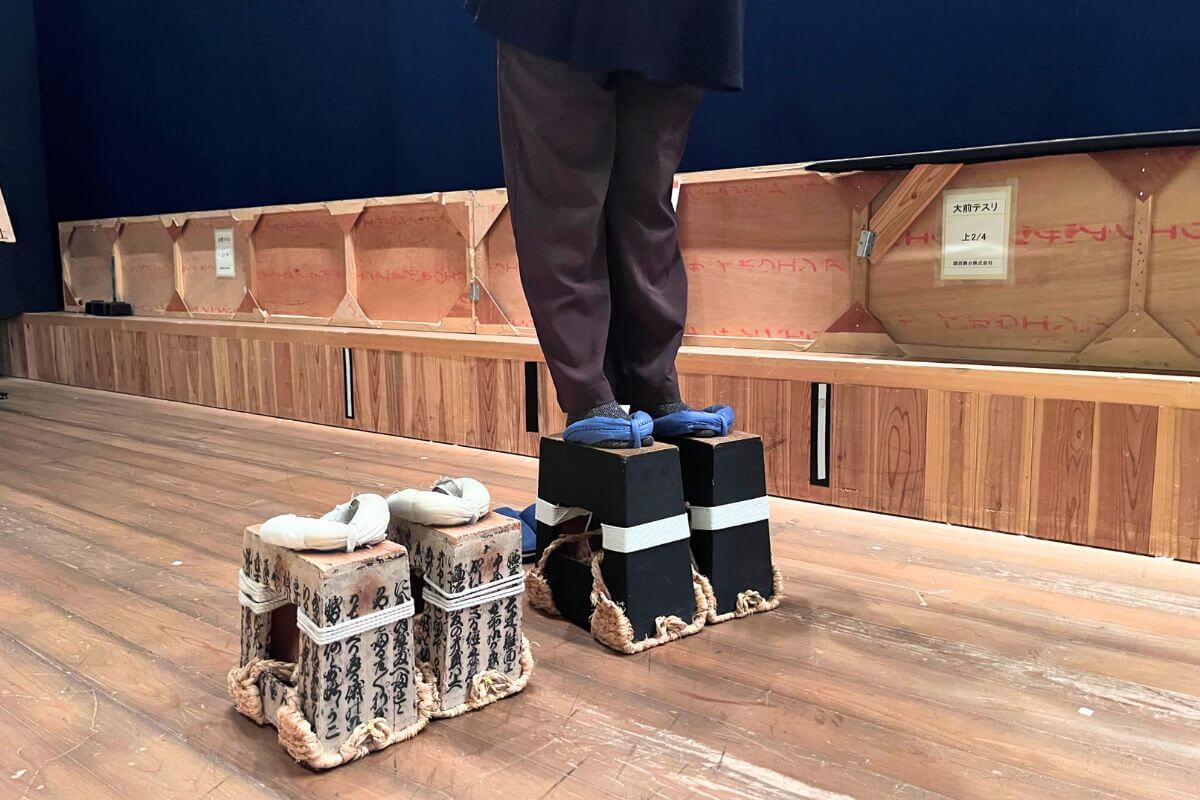 stage clogs worn by the main actor