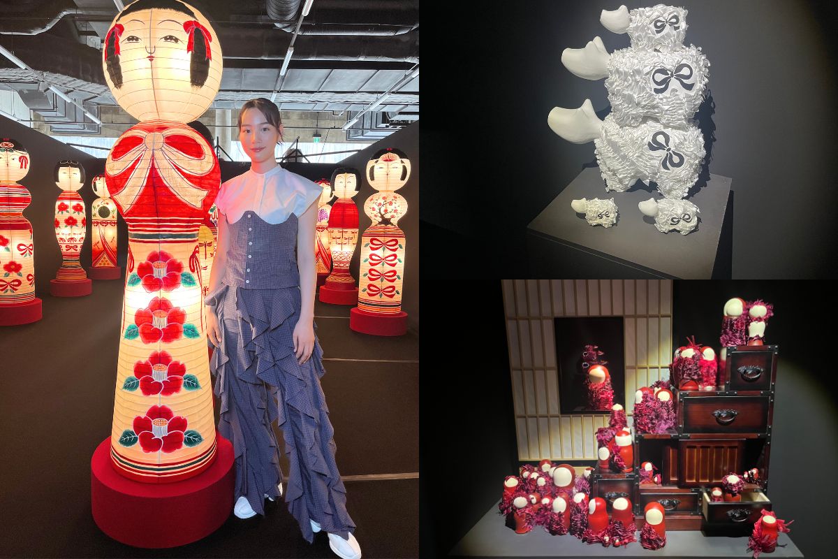 Traditional crafts and ribbon art exhibition by Japanese actor and artist Non