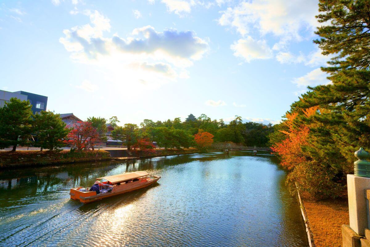 The Horikawa River flowing beside Matsue Castle
