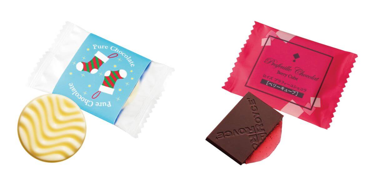 (Left) Pure Chocolate [Creamy White] (Right) Plafille Chocolat [Berry Cube]