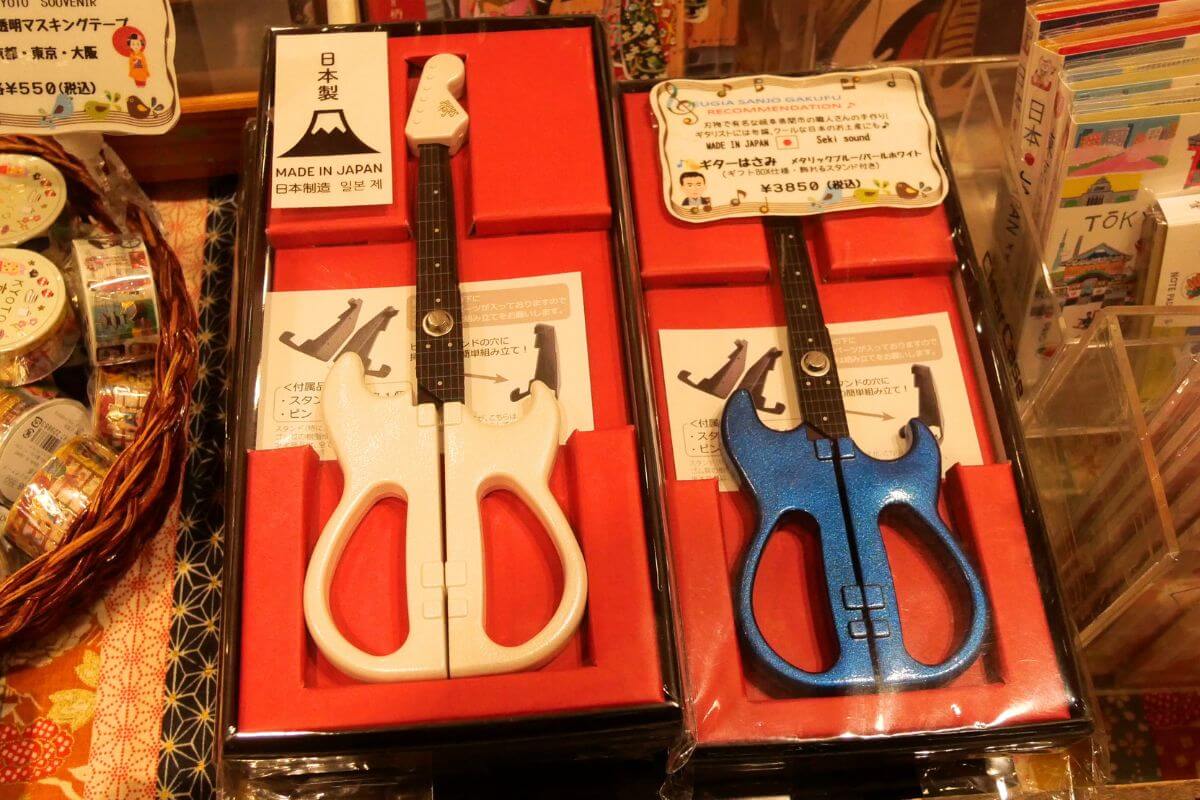 Japanese-made guitar-shaped scissors