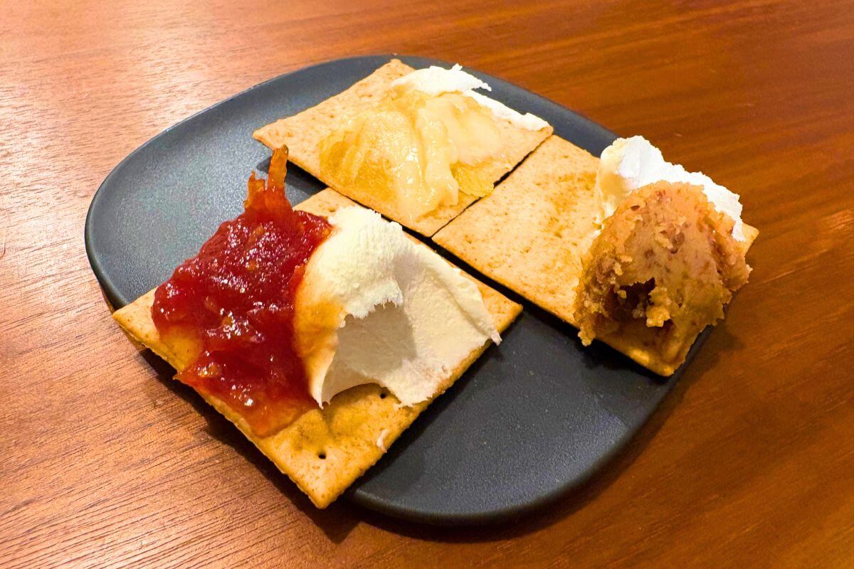 How to enjoy Kyoto Vegetable Jam: Spread it on crackers
