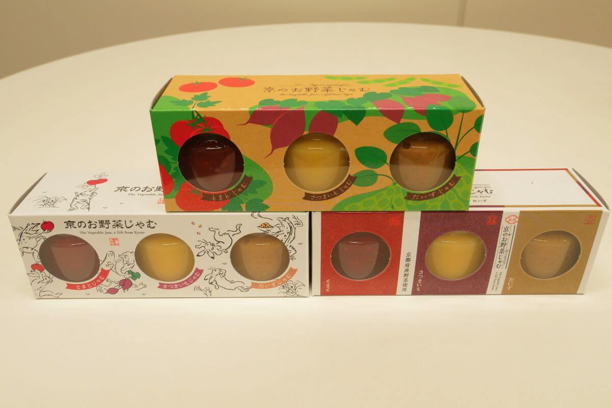 Three Designs of the Kyoto Vegetable Jam Mini Jar Set