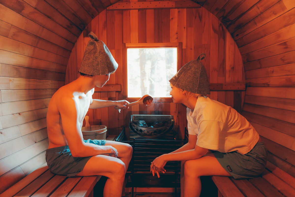 Barrel Sauna with a View of Mount Fuji