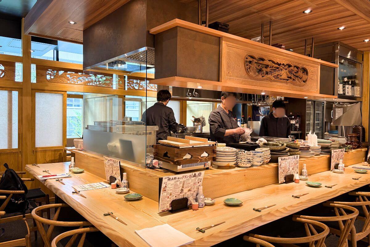 Counter Seats at OSAKA KANBEI Seafood,Yakitori Gril&Sake