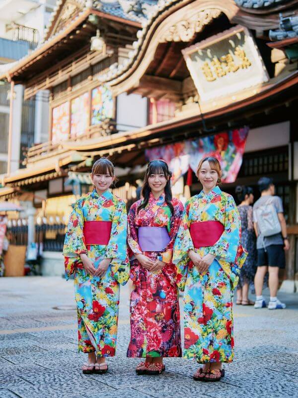 Wearing an original yukata designed by Mika Ninagawa for a photo shoot